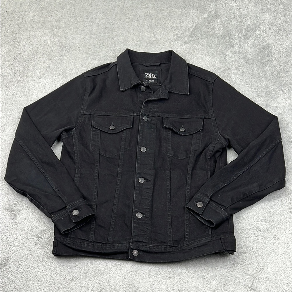 Zara Black Denim Jean Jacket